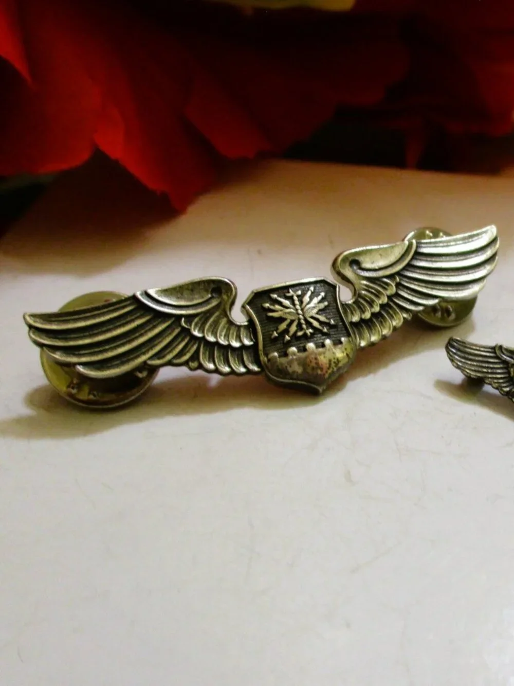 USAF Enlisted Navigator Wing Pair: Sterling Silver NS Meyer
